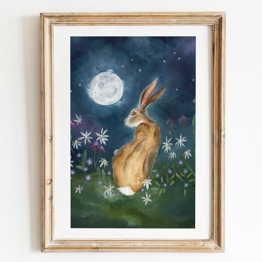 Hare Fine Art Print | Moon Glow