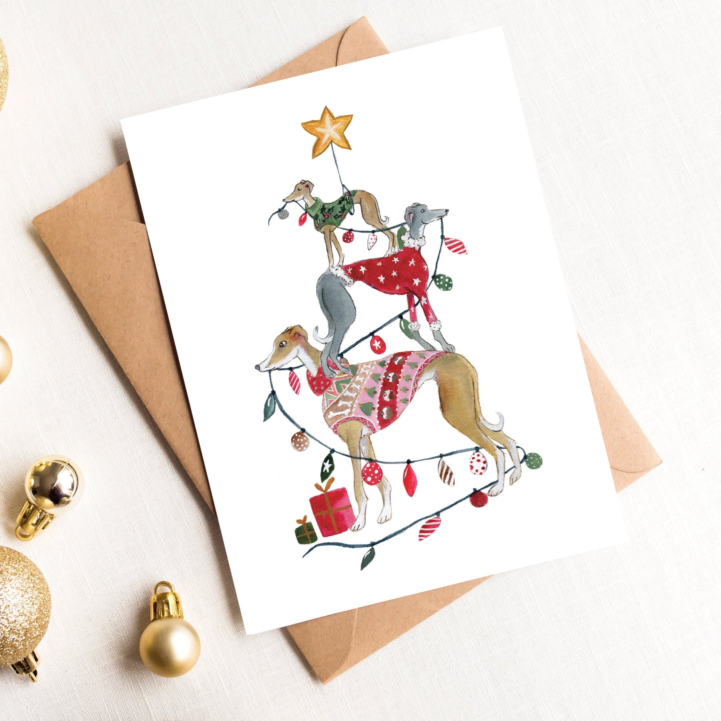 Whippet Christmas Card | A Very Whippety Christmas