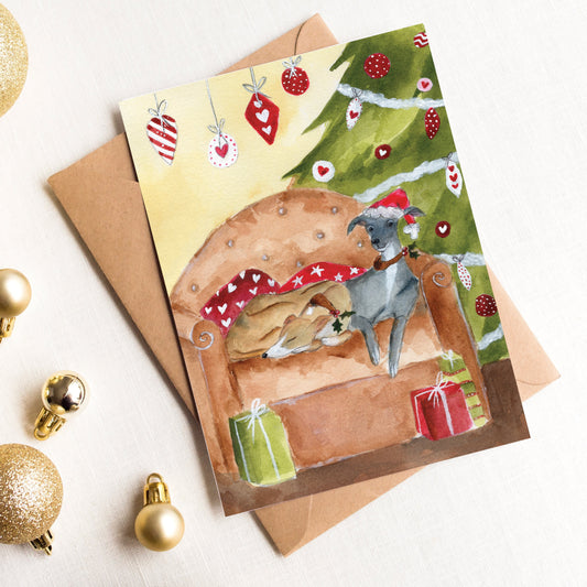 Whippet Christmas Card | Christmas With The Roses