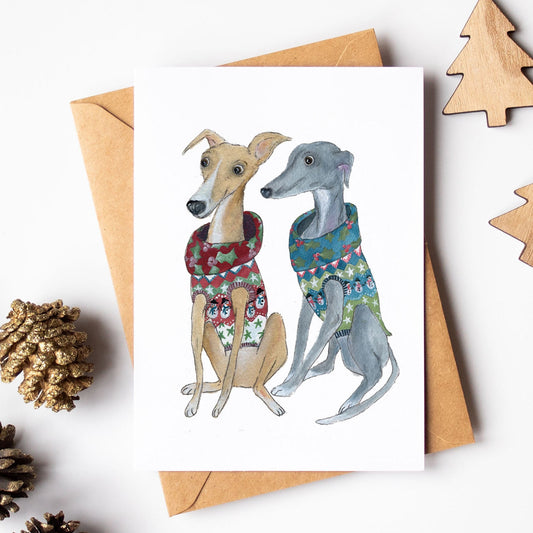 Whippet Festive Card | Festive Jumpers