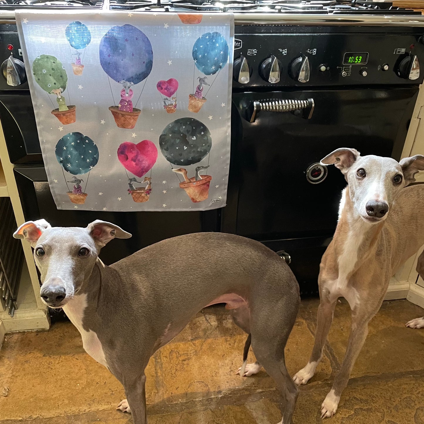 Whippet Cotton Tea Towel | Up, Up & Away