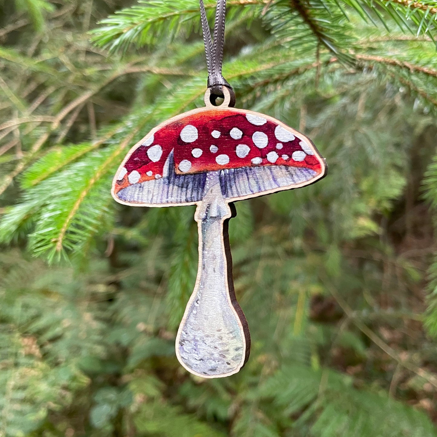 Toadstool | Wooden Tree Decoration