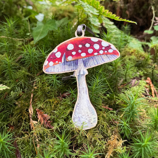 Toadstool | Wooden Tree Decoration