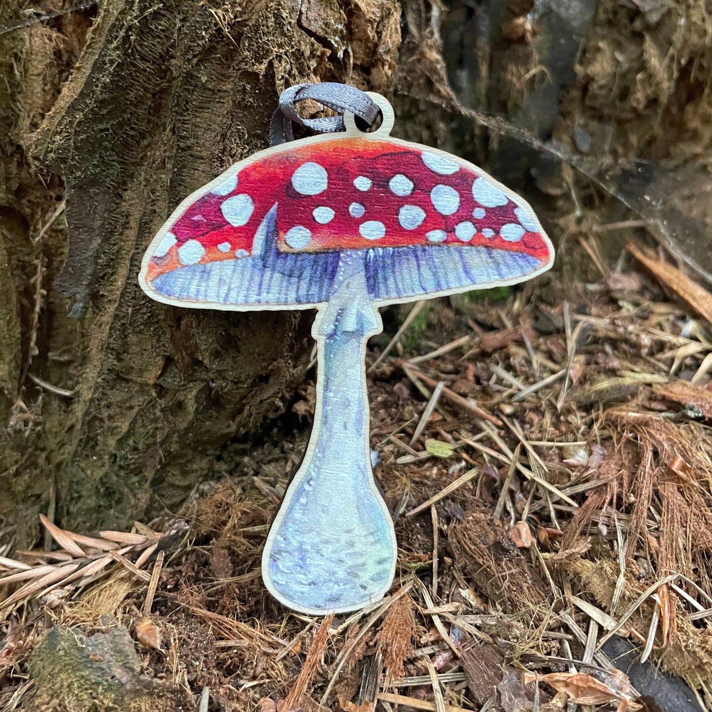 Toadstool | Wooden Tree Decoration