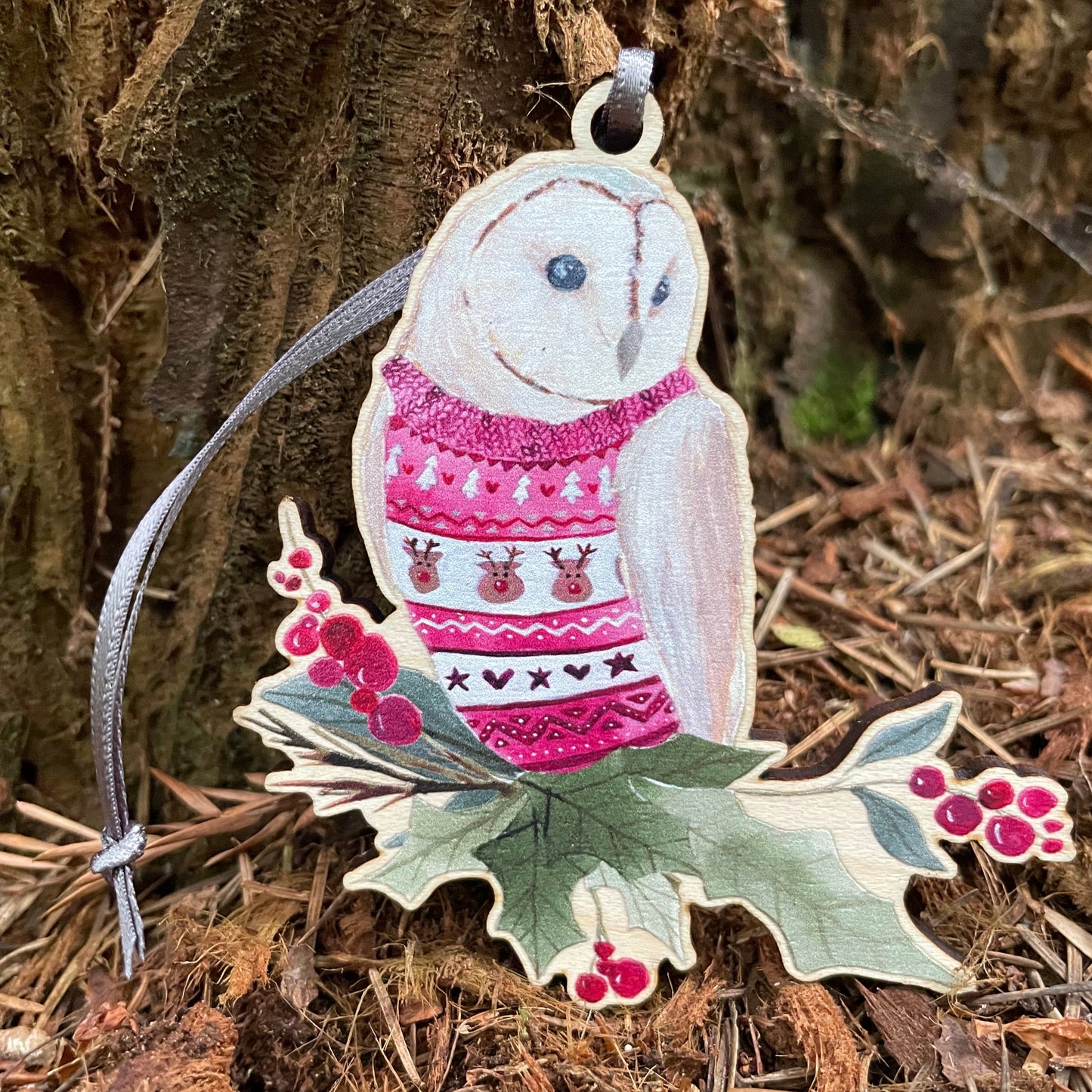 Christmas Owl | Wooden Tree Decoration