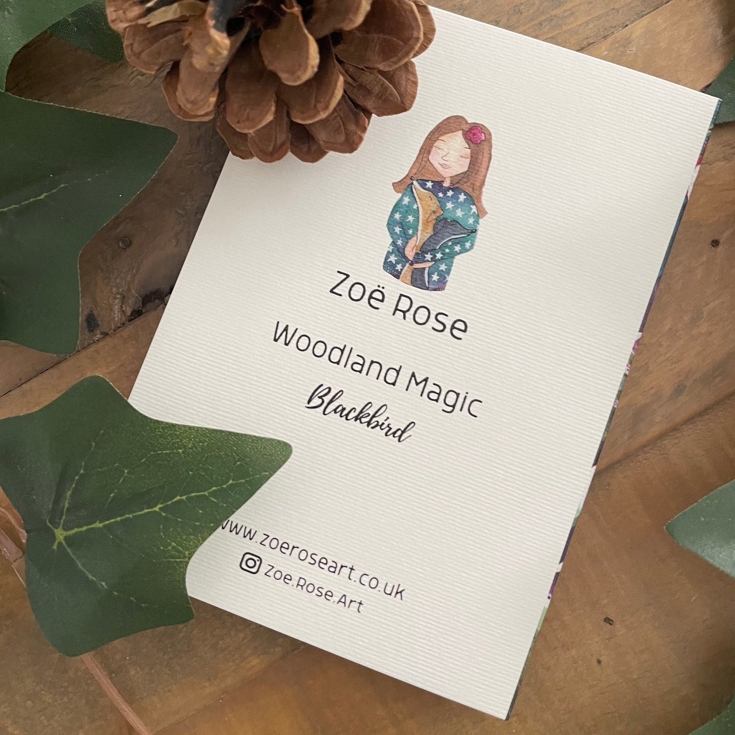 Black Bird & Foxgloves | Woodland Magic Greeting Card