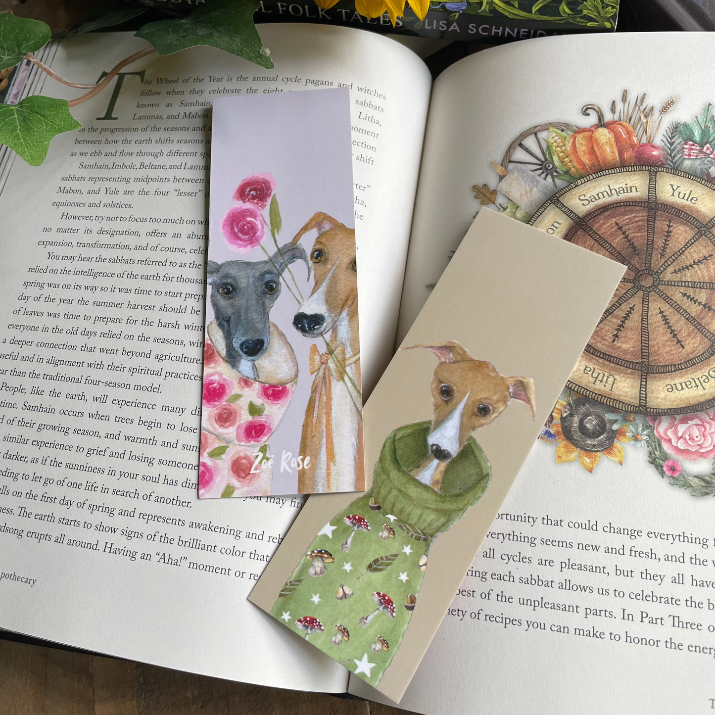 Whippet Bookmark | The Roses