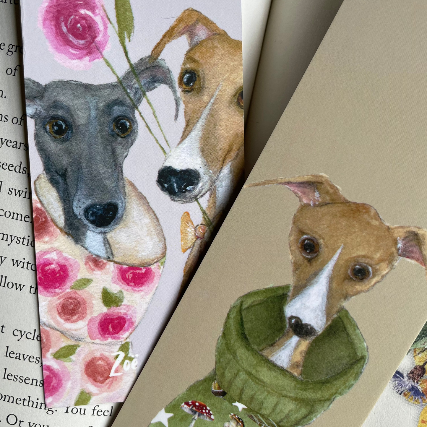 Whippet Bookmark | The Roses