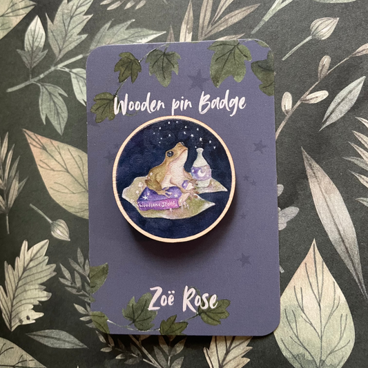 Frog Wooden Pin Badge | Woodland Spells