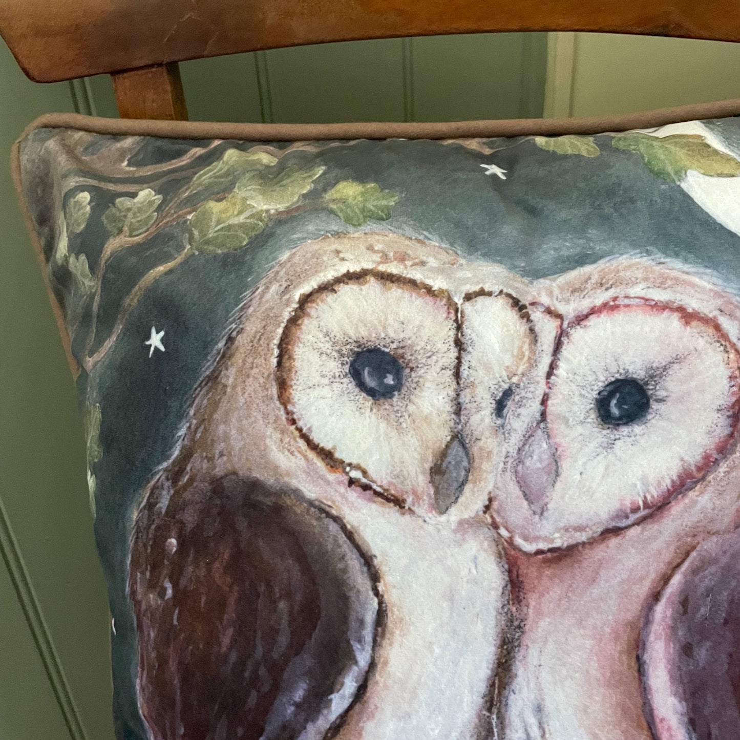 Guardians | Owls Watercolour Velvet Cushion