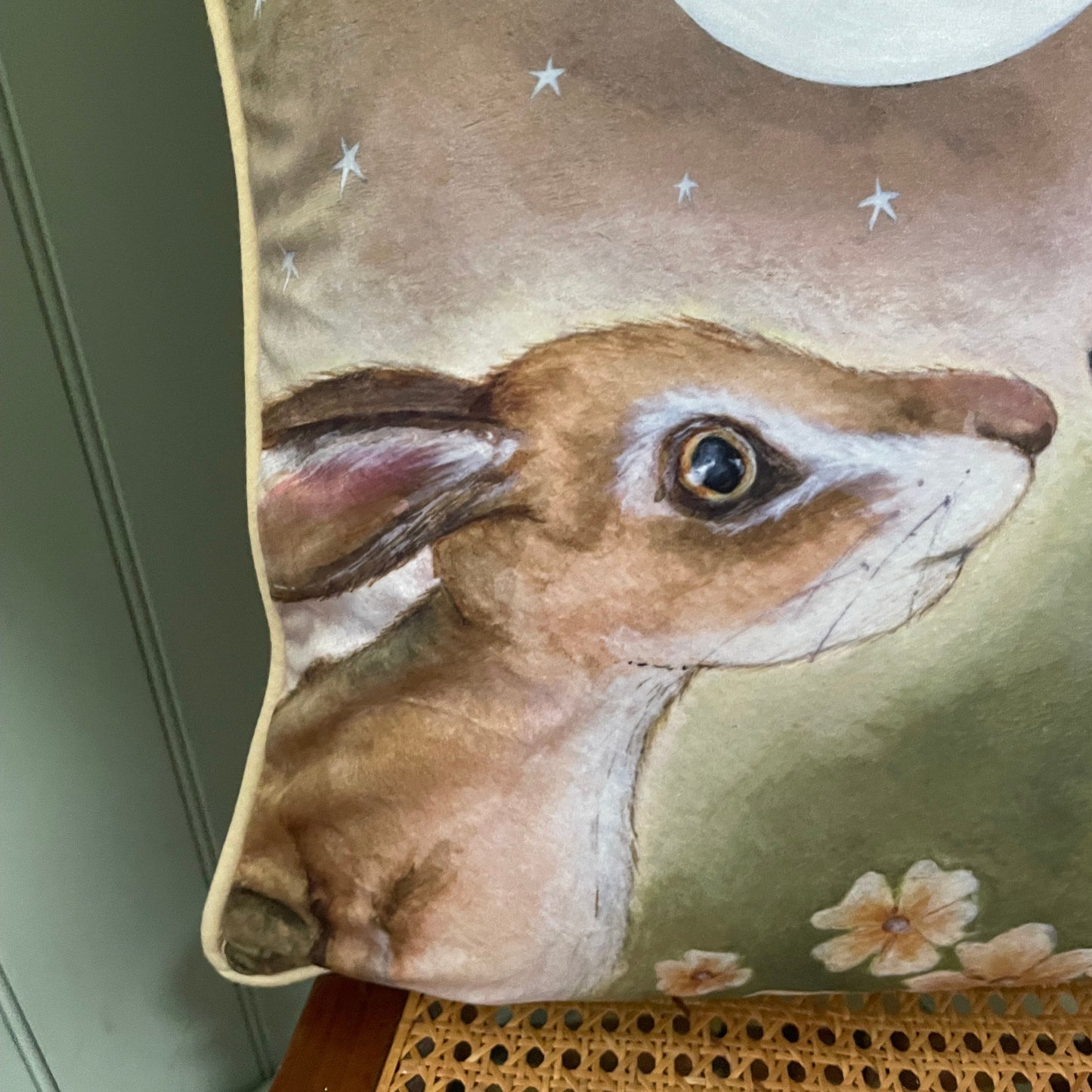 Primrose Meadow | Fox & Hare Watercolour Velvet Cushion