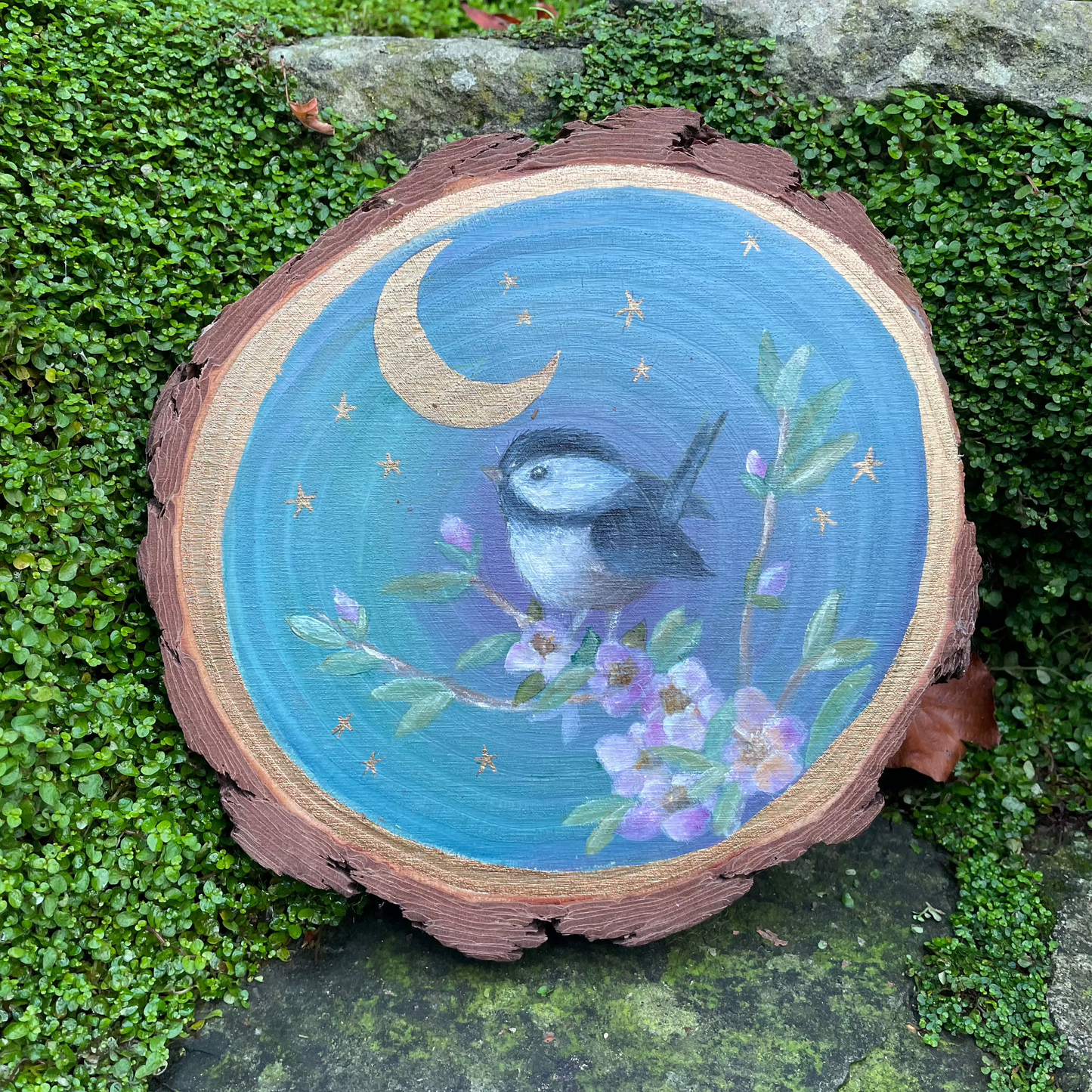 Original Woodslice Artwork | Coat tit | Sweatheart