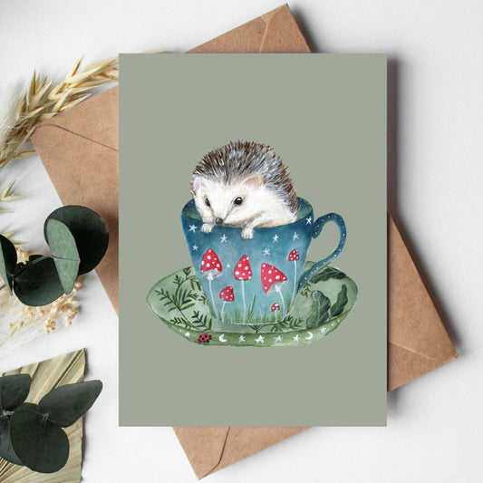 Hedgehog Woodland Tea | Woodland Magic Greeting Card