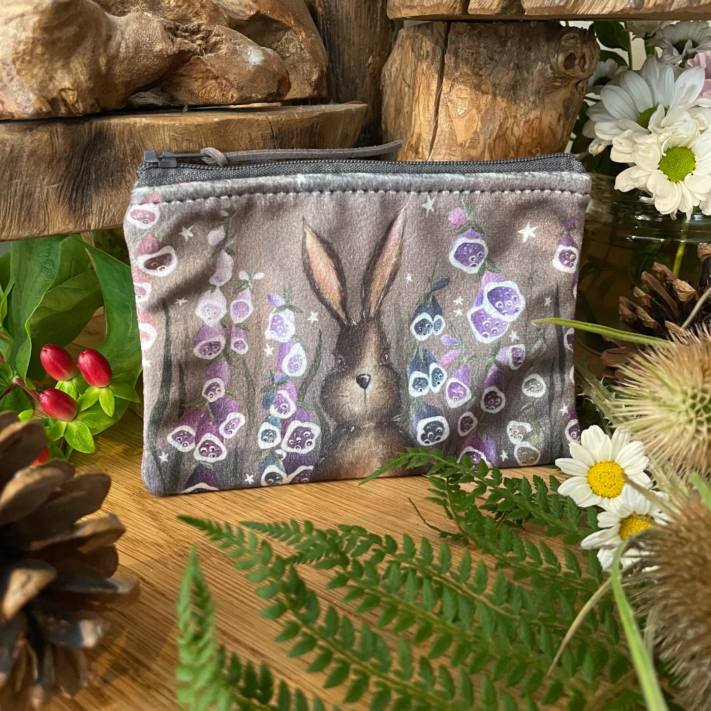 Secret Garden  | Rabbit Watercolour Velvet Coin Purse