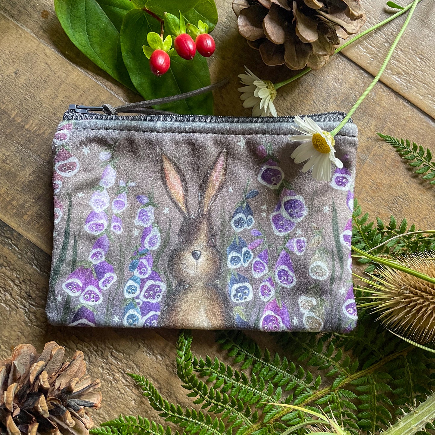 Secret Garden  | Rabbit Watercolour Velvet Coin Purse