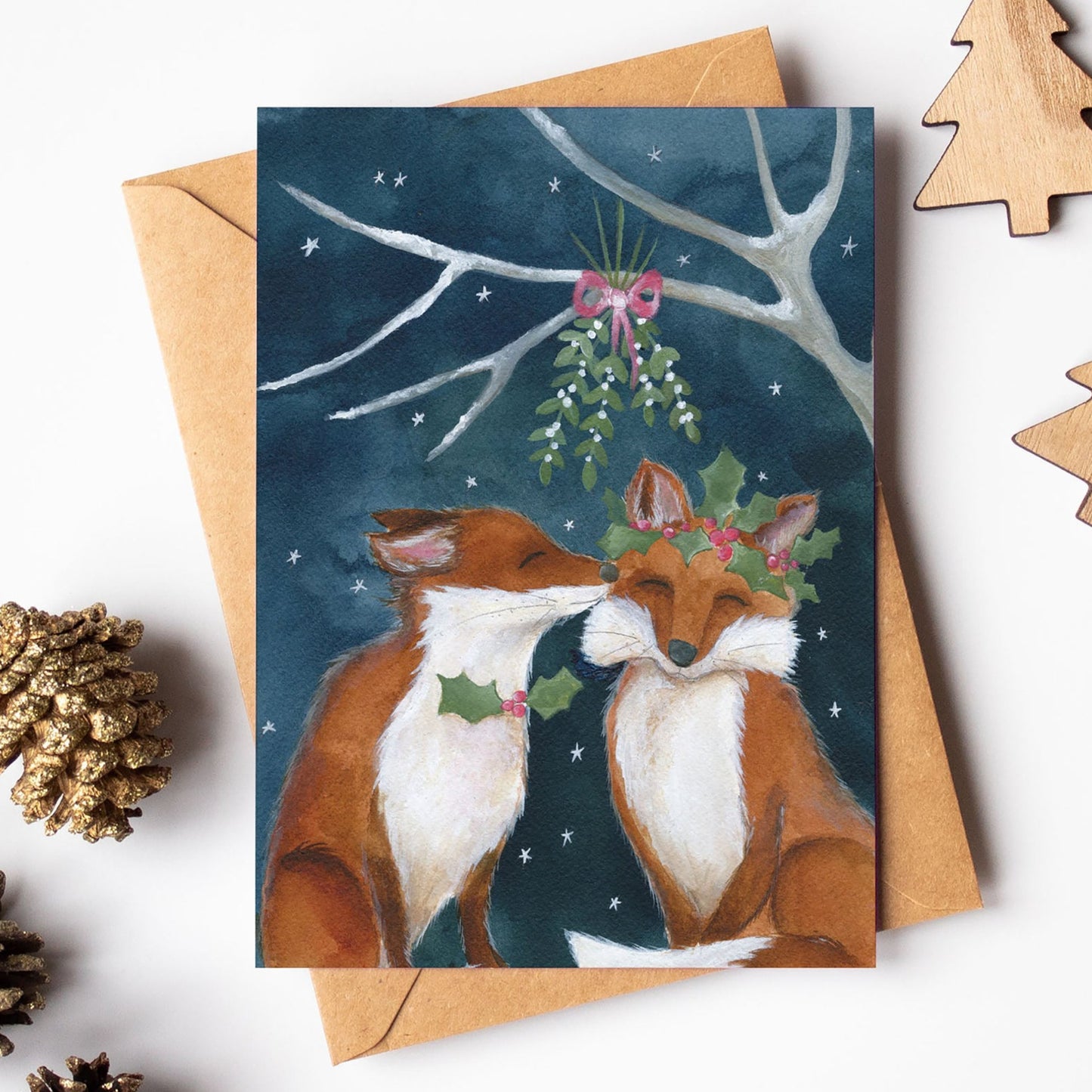 Fox Festive Card | Yule Kiss