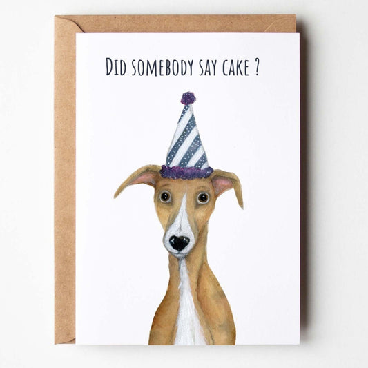 Whippet Birthday Card | Cake!