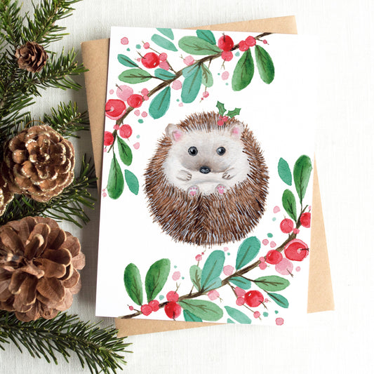 Hedgehog Christmas Card | Hedgehog Pudding