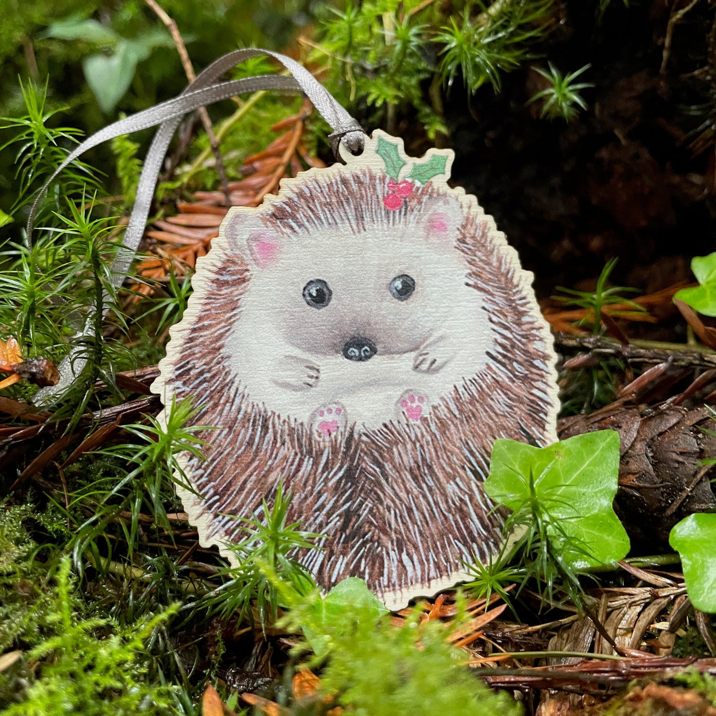 Hedgehog | Wooden Festive Tree Decoration