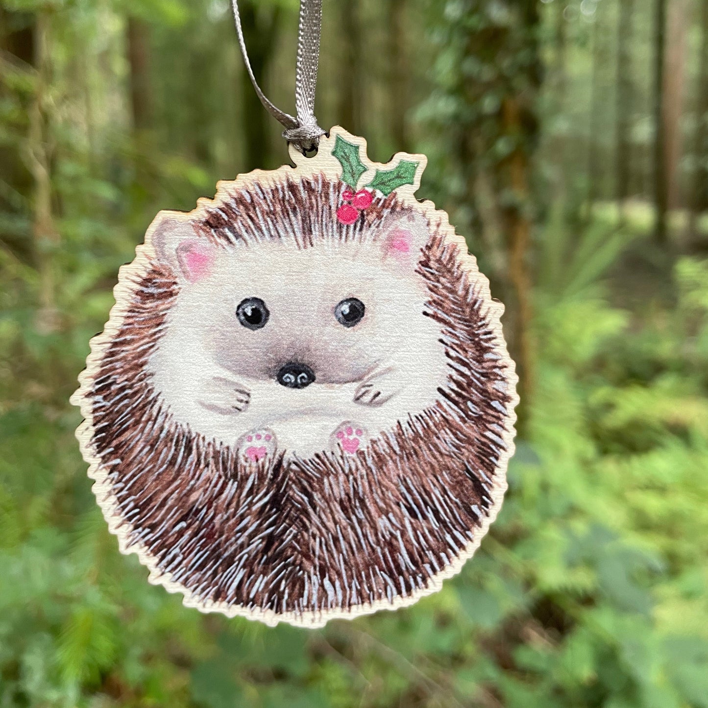 Hedgehog | Wooden Festive Tree Decoration